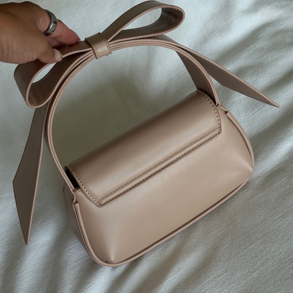 Madison West Nude Pink/Tan Mini Bag with Bow Detail - Picture 4 of 8